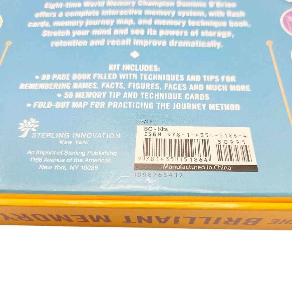 The Brilliant Memory Box Dominic O'Brien Memory Training Kit Book Cards Map